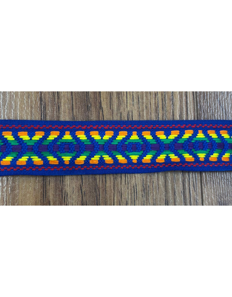 Cloakmakers.com Early Period Crosses and Diamons Trim - Rainbow on Blue