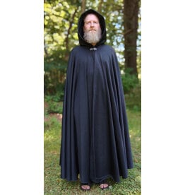Cloakmakers.com 5789-Washable Black Powershield Fleece RainCloak w/ Silver Toned Clasp