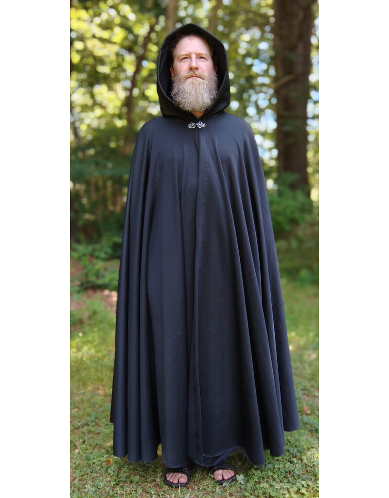 Cloakmakers.com 5789-Washable Black Powershield Fleece RainCloak w/ Silver Toned Clasp