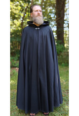 Cloakmakers.com 5789-Washable Black Powershield Fleece RainCloak w/ Silver Toned Clasp