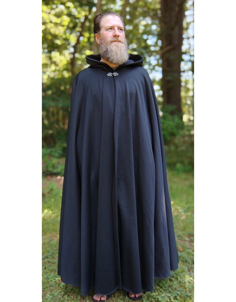 Cloakmakers.com 5789-Washable Black Powershield Fleece RainCloak w/ Silver Toned Clasp