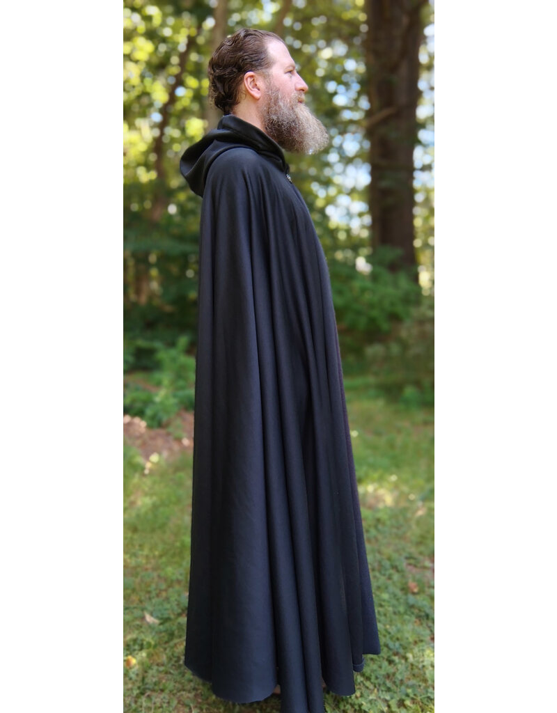 Cloakmakers.com 5789-Washable Black Powershield Fleece RainCloak w/ Silver Toned Clasp