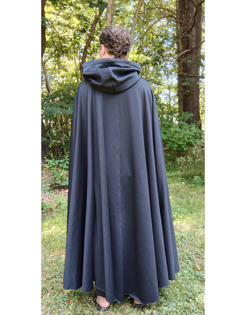 Cloakmakers.com 5789-Washable Black Powershield Fleece RainCloak w/ Silver Toned Clasp