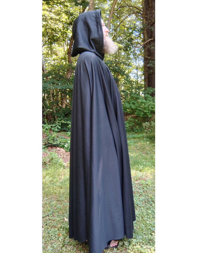 Cloakmakers.com 5789-Washable Black Powershield Fleece RainCloak w/ Silver Toned Clasp