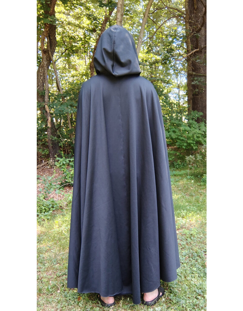Cloakmakers.com 5789-Washable Black Powershield Fleece RainCloak w/ Silver Toned Clasp