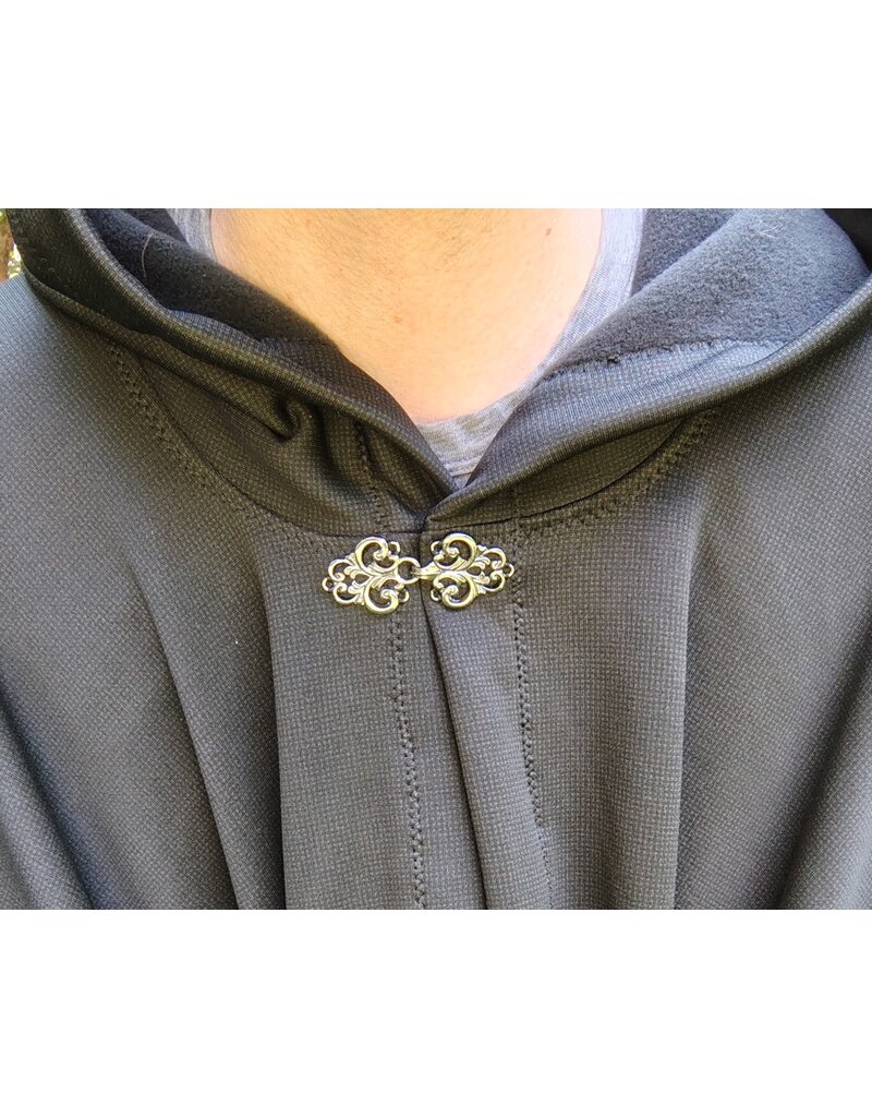 Cloakmakers.com 5789-Washable Black Powershield Fleece RainCloak w/ Silver Toned Clasp