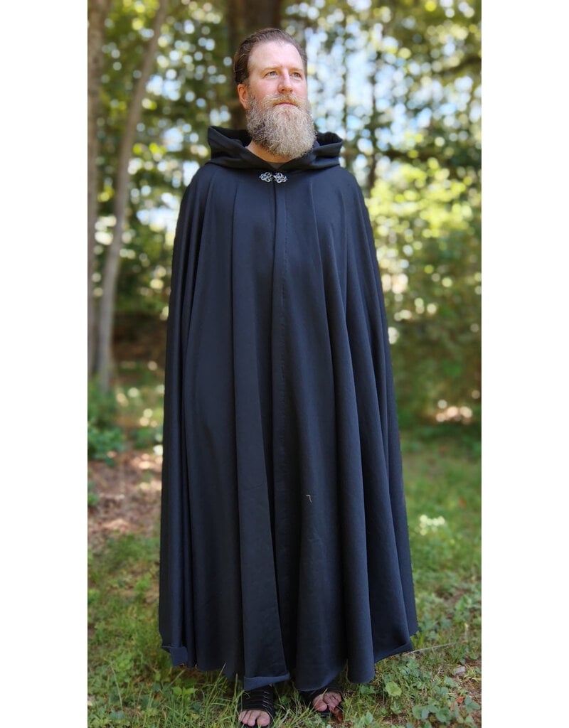 Cloakmakers.com 5791-Washable Black Rain Cloak,  Powershield Fleece w/ Silver Toned Clasp