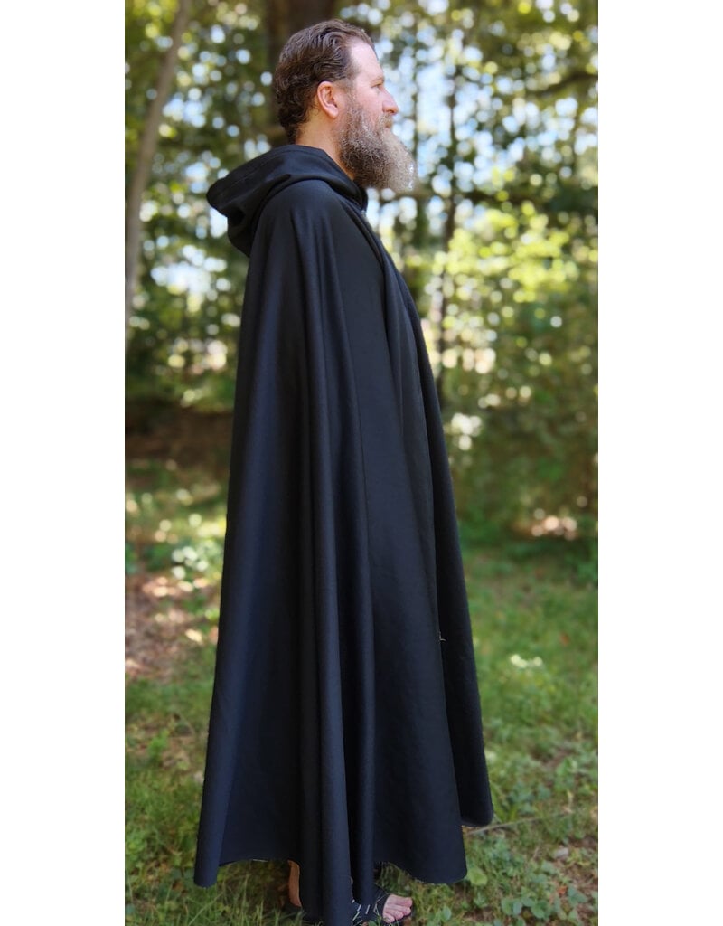 Cloakmakers.com 5791-Washable Black Rain Cloak,  Powershield Fleece w/ Silver Toned Clasp