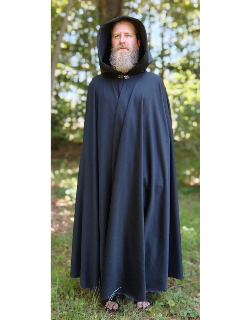 Cloakmakers.com 5791-Washable Black Rain Cloak,  Powershield Fleece w/ Silver Toned Clasp