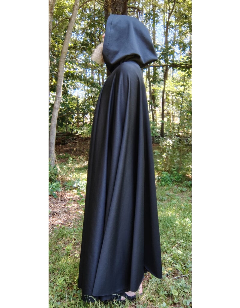 Cloakmakers.com 5791-Washable Black Rain Cloak,  Powershield Fleece w/ Silver Toned Clasp