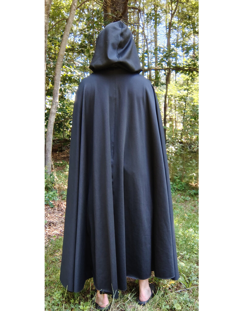 Cloakmakers.com 5791-Washable Black Rain Cloak,  Powershield Fleece w/ Silver Toned Clasp