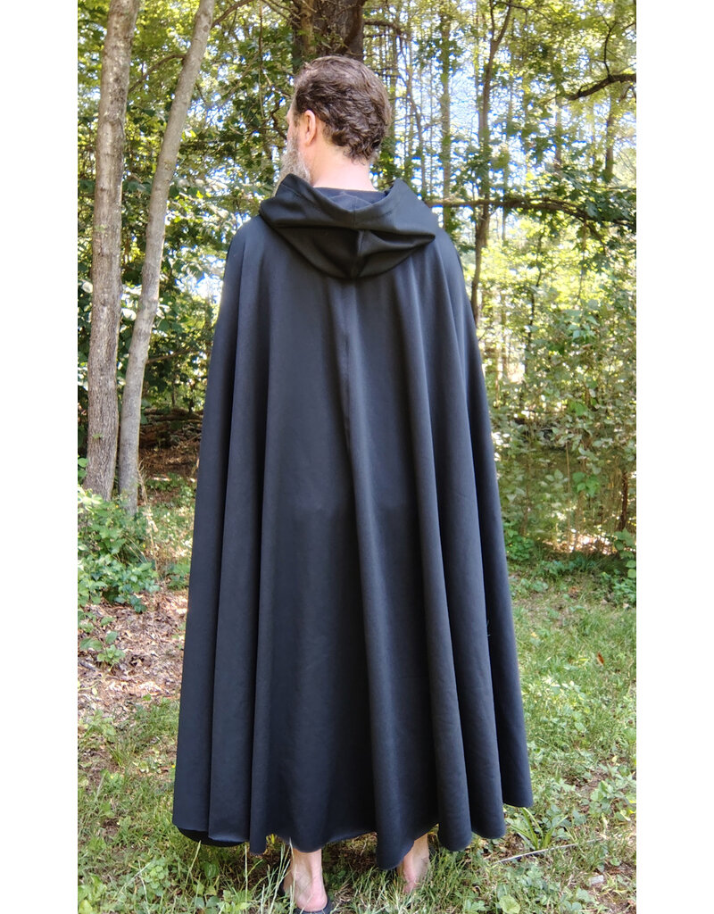 Cloakmakers.com 5791-Washable Black Rain Cloak,  Powershield Fleece w/ Silver Toned Clasp
