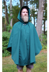 Cloakmakers.com 5792-Washable Green Raincloak w/ Interior Pockets & Silver Toned Clasp