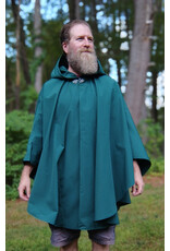 Cloakmakers.com 5792-Washable Green Raincloak w/ Interior Pockets & Silver Toned Clasp