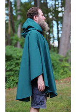 Cloakmakers.com 5792-Washable Green Raincloak w/ Interior Pockets & Silver Toned Clasp