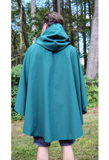 Cloakmakers.com 5792-Washable Green Raincloak w/ Interior Pockets & Silver Toned Clasp