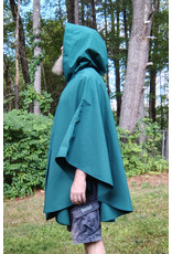 Cloakmakers.com 5792-Washable Green Raincloak w/ Interior Pockets & Silver Toned Clasp