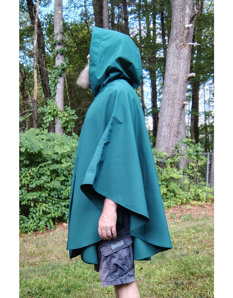 Cloakmakers.com 5792-Washable Green Raincloak w/ Interior Pockets & Silver Toned Clasp