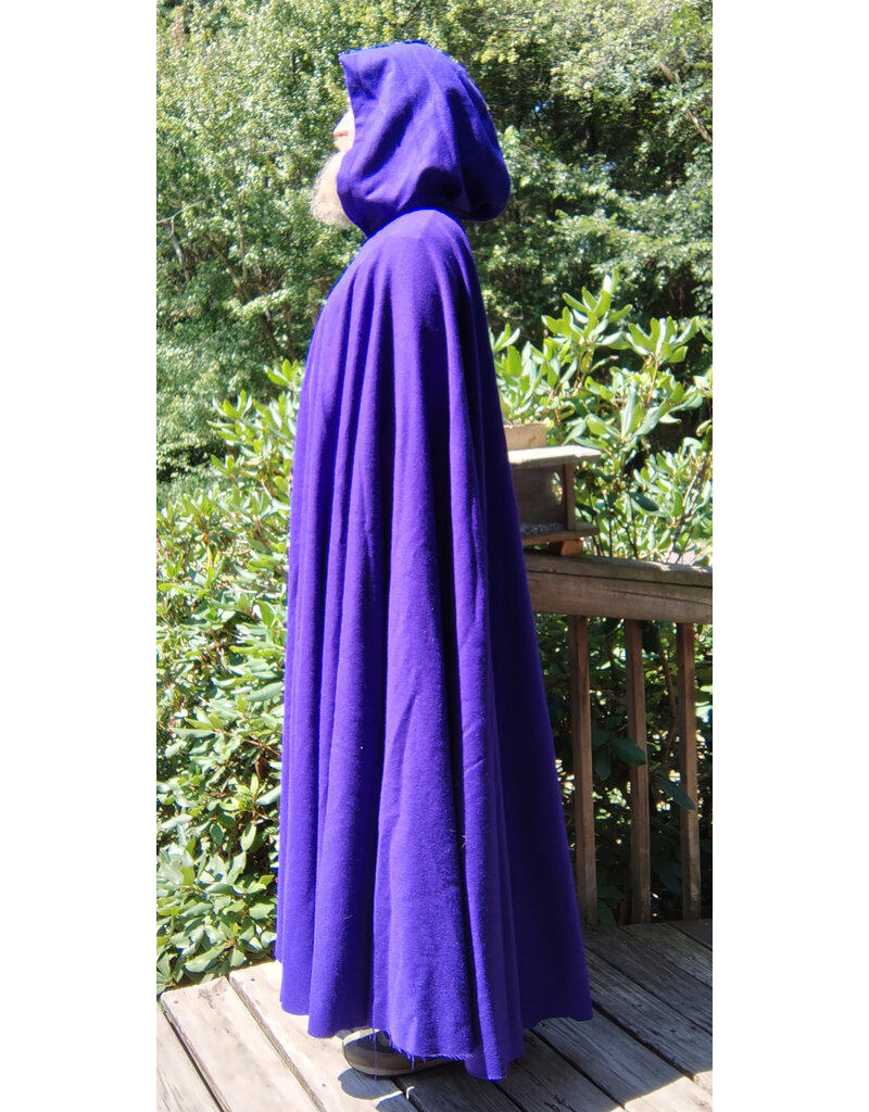 Cloakmakers.com 5793-Washable Purple Wool Blend Cloak w/ SilverTone Clasp