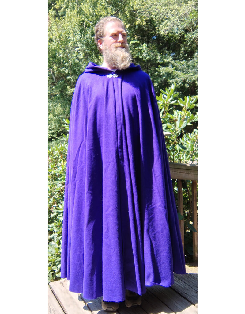 Cloakmakers.com 5793-Washable Purple Wool Blend Cloak w/ SilverTone Clasp