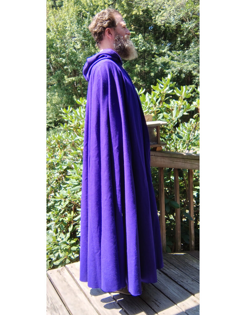 Cloakmakers.com 5793-Washable Purple Wool Blend Cloak w/ SilverTone Clasp