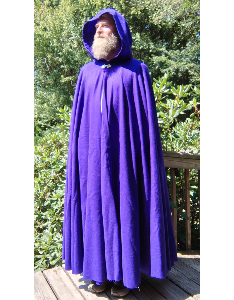 Cloakmakers.com 5793-Washable Purple Wool Blend Cloak w/ SilverTone Clasp