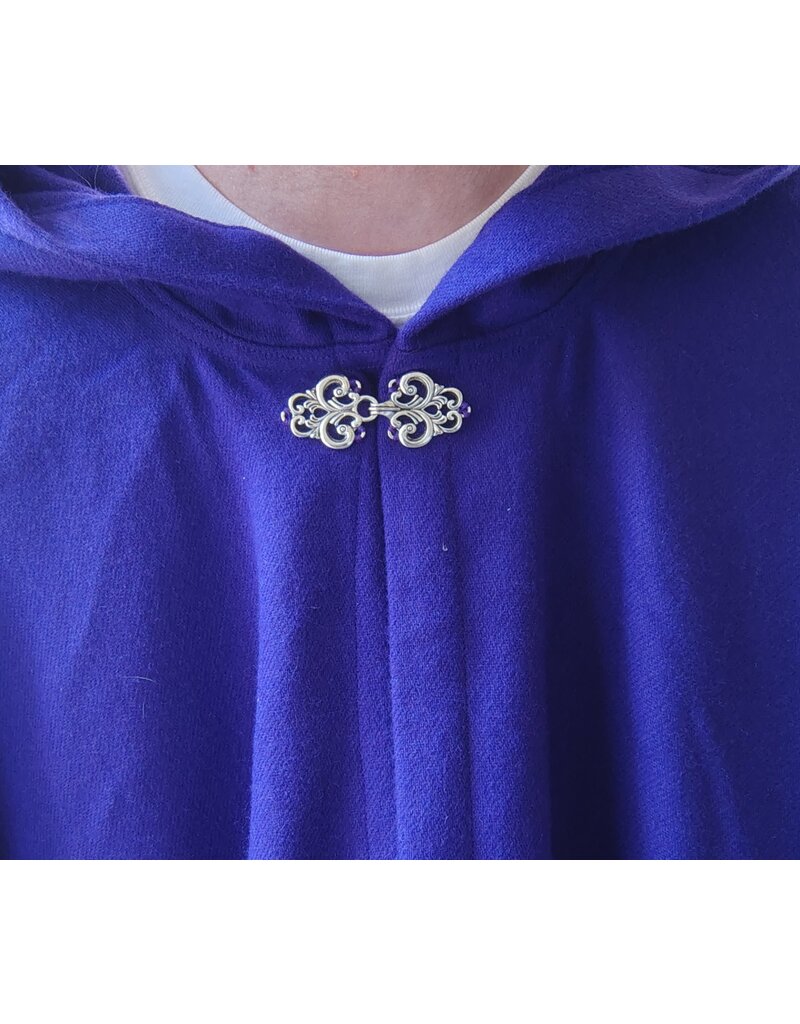 Cloakmakers.com 5793-Washable Purple Wool Blend Cloak w/ SilverTone Clasp