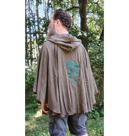 Cloakmakers.com 5794-Washable Lightweight Short Ranger Cloak w/ Green Dragon Embroidery