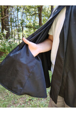 Cloakmakers.com 5795-Washable Black Woven Wool Blend Cloak w/ Green Dragon Embroidery