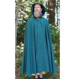 Cloakmakers.com 5797-Washable Long Green Raincloak w/ Silver Toned Clasp