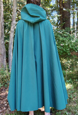 Cloakmakers.com 5797-Washable Long Green Raincloak w/ Silver Toned Clasp