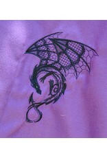 Cloakmakers.com 5798-Washable Purple Faux Wool Cloak w/ Dragon Embroidery and Pockets