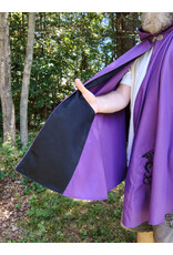 Cloakmakers.com 5798-Washable Purple Faux Wool Cloak w/ Dragon Embroidery and Pockets