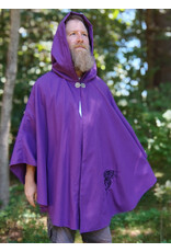 Cloakmakers.com 5798-Washable Purple Faux Wool Cloak w/ Dragon Embroidery and Pockets