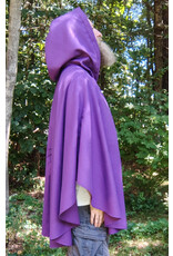 Cloakmakers.com 5798-Washable Purple Faux Wool Cloak w/ Dragon Embroidery and Pockets
