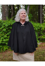 Cloakmakers.com 5799-Washable Lightweight Black Wool Cloak w/ Nighttime Sky Hood Lining