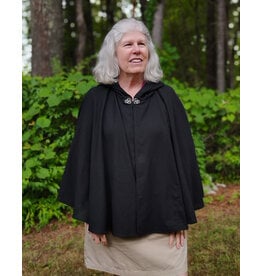 Cloakmakers.com 5799-Washable Lightweight Black Wool Cloak w/ Nighttime Sky Hood Lining