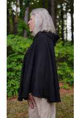 Cloakmakers.com 5799-Washable Lightweight Black Wool Cloak w/ Nighttime Sky Hood Lining