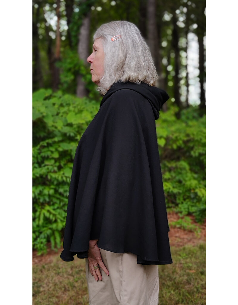 Cloakmakers.com 5799-Washable Lightweight Black Wool Cloak w/ Nighttime Sky Hood Lining