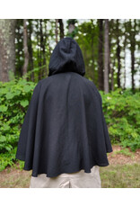 Cloakmakers.com 5799-Washable Lightweight Black Wool Cloak w/ Nighttime Sky Hood Lining