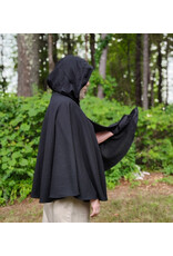 Cloakmakers.com 5799-Washable Lightweight Black Wool Cloak w/ Nighttime Sky Hood Lining