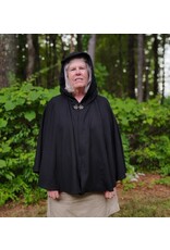 Cloakmakers.com 5799-Washable Lightweight Black Wool Cloak w/ Nighttime Sky Hood Lining