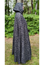Cloakmakers.com 5800-Washable Black Linen Cloak w/ Floral Vine Pattern