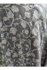 Cloakmakers.com 5800-Washable Black Linen Cloak w/ Floral Vine Pattern