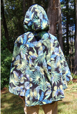 Cloakmakers.com 5803-Washable Fleece Ruana Cloak w/ Colorful Butterflies, Palms, and Ferns