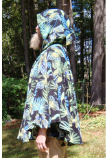 Cloakmakers.com 5803-Washable Fleece Ruana Cloak w/ Colorful Butterflies, Palms, and Ferns