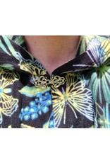 Cloakmakers.com 5803-Washable Fleece Ruana Cloak w/ Colorful Butterflies, Palms, and Ferns