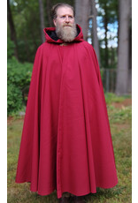 Cloakmakers.com 5804-Washable Raincloak, Red/Black Powershield Fleece w/ Bronze Toned Clasp