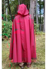 Cloakmakers.com 5804-Washable Raincloak, Red/Black Powershield Fleece w/ Bronze Toned Clasp