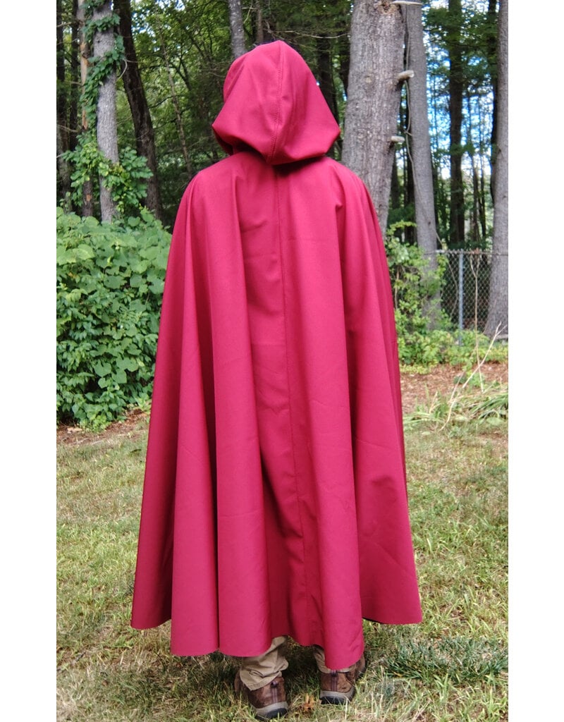 Cloakmakers.com 5804-Washable Raincloak, Red/Black Powershield Fleece w/ Bronze Toned Clasp